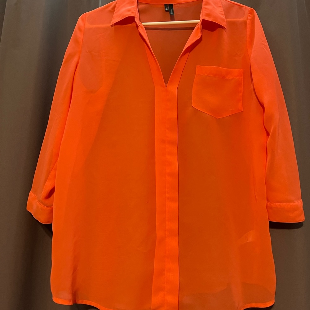 Coral Sheer Top